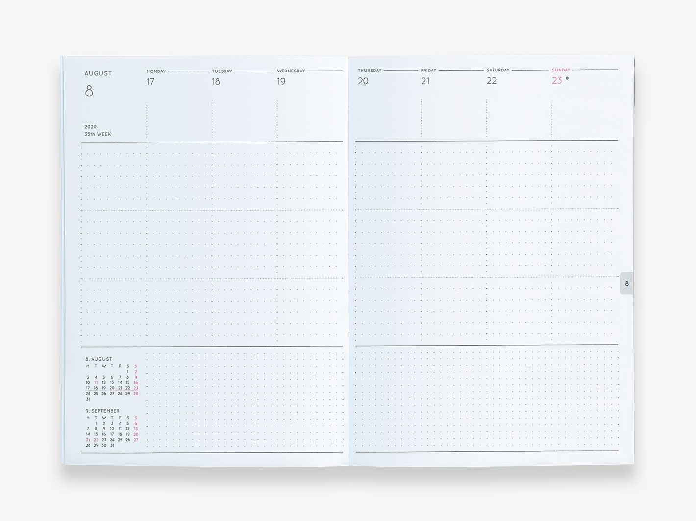 2026 Weekly Free Diary B6 Clear Brown