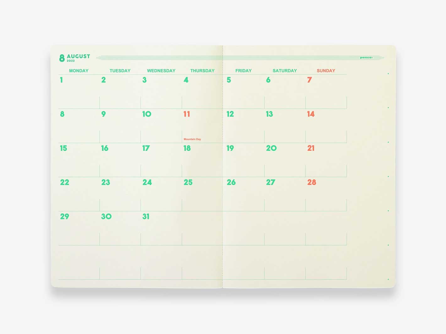 2024 Monthly Diary B5 Mint