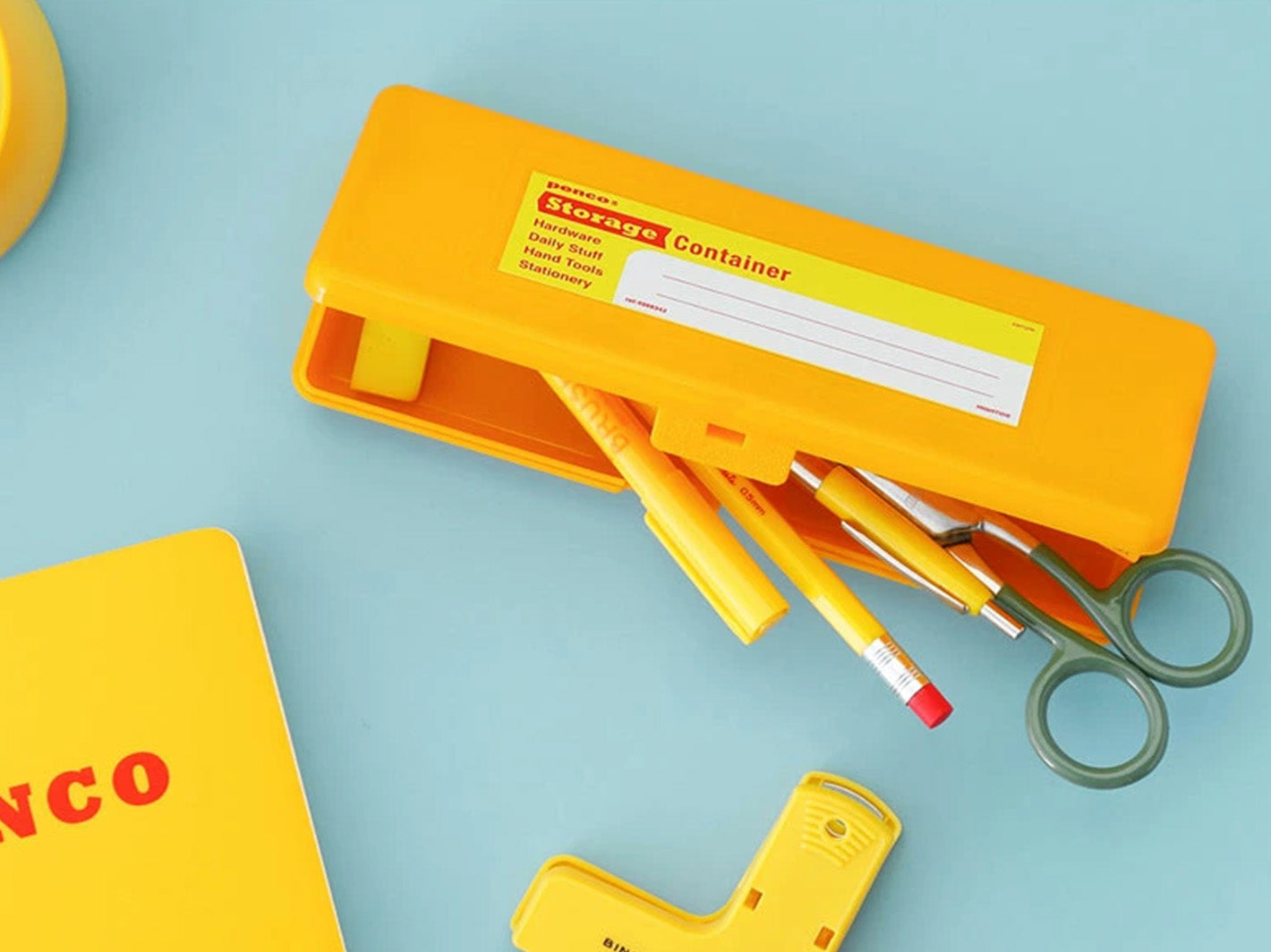Storage Container Pen Case Yellow