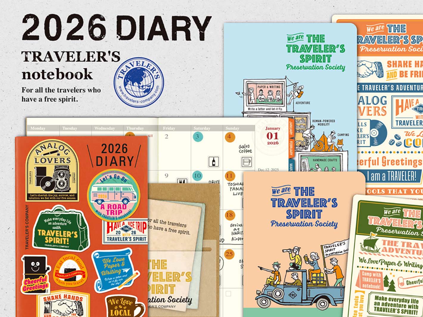 TRAVELER'S COMPANY | 2026 TRAVELER’S notebook Diary Customize Sticker ...