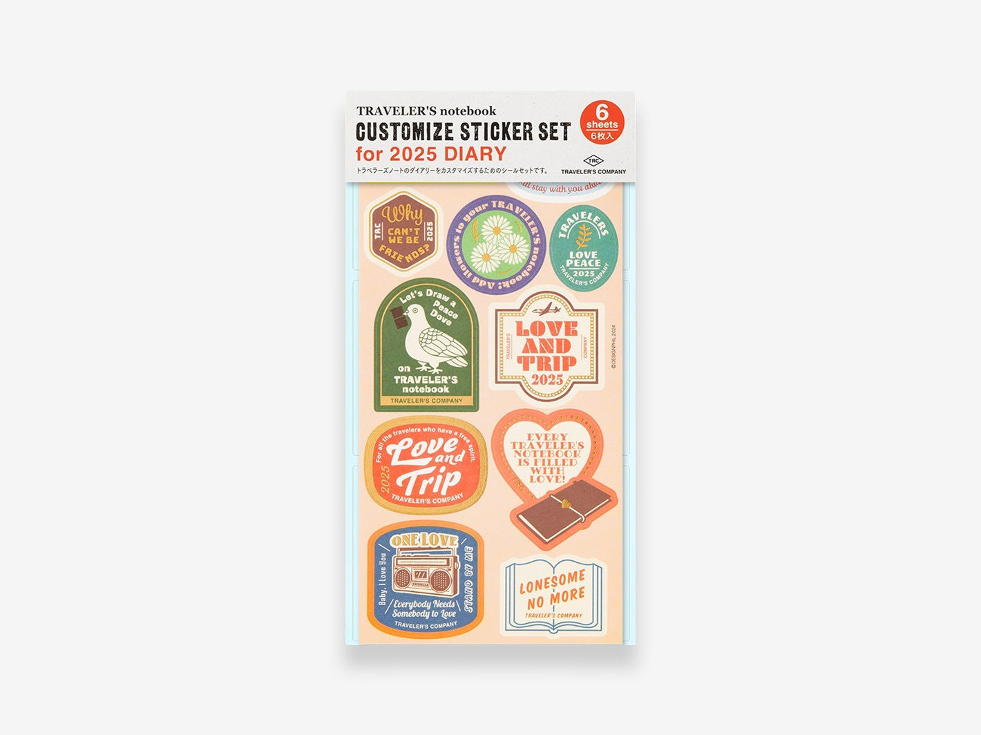 2025 TRAVELER'S notebook Diary Customize Sticker Set