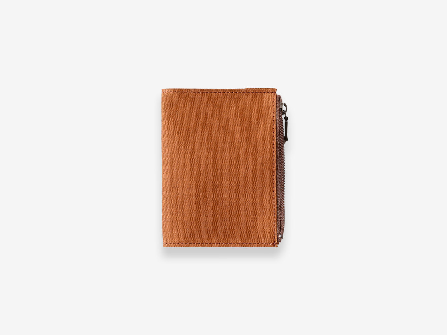 TF Passport Size Paper Cloth Zipper Case - Brown