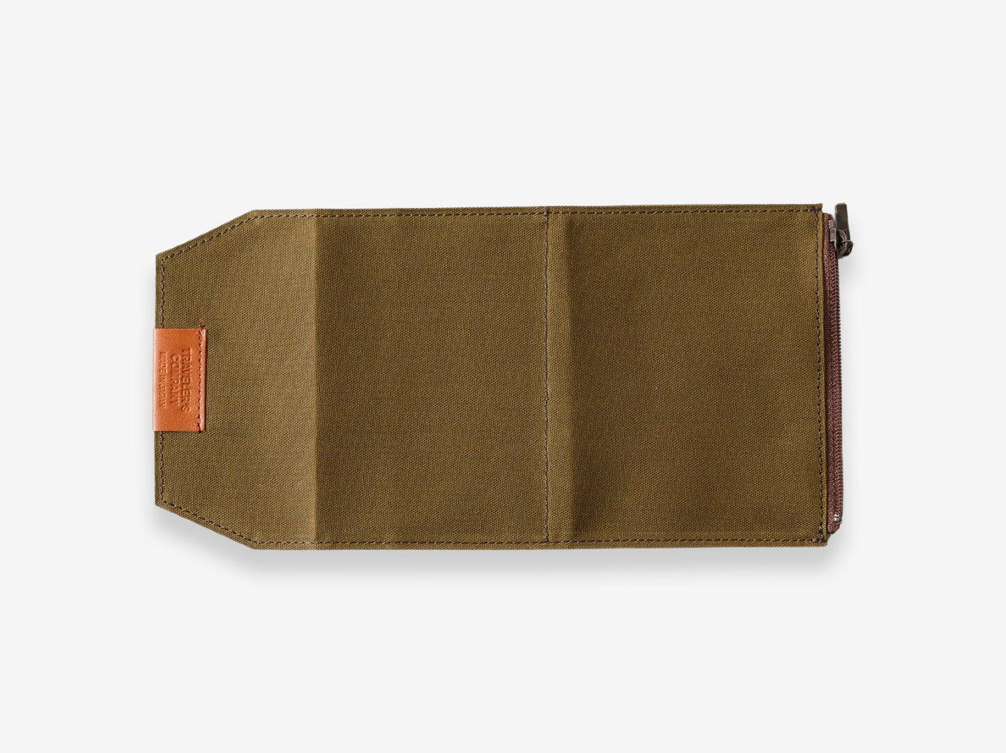 TF Passport Size Paper Cloth Zipper Case - Olive