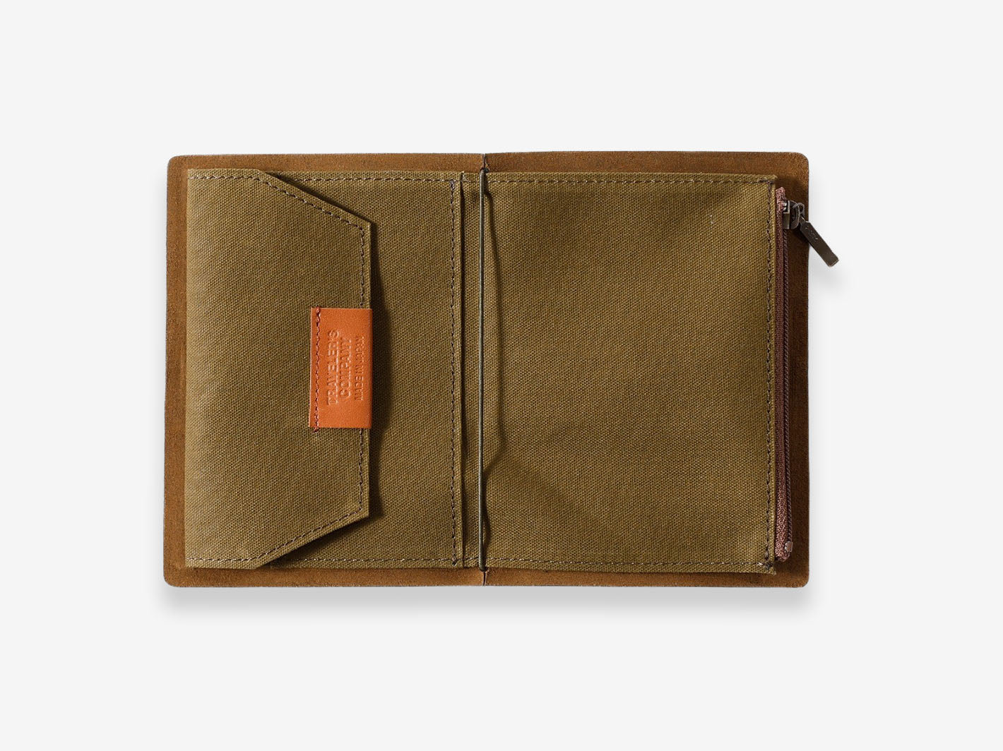 TF Passport Size Paper Cloth Zipper Case - Olive