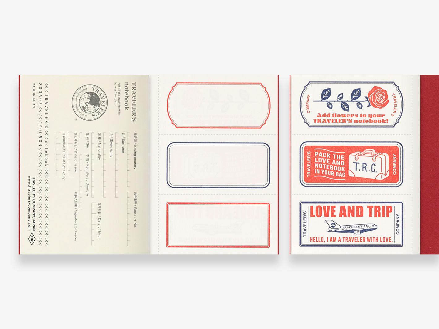 TRAVELER'S notebook Passport Size Refill LOVE AND TRIP Red | Misc