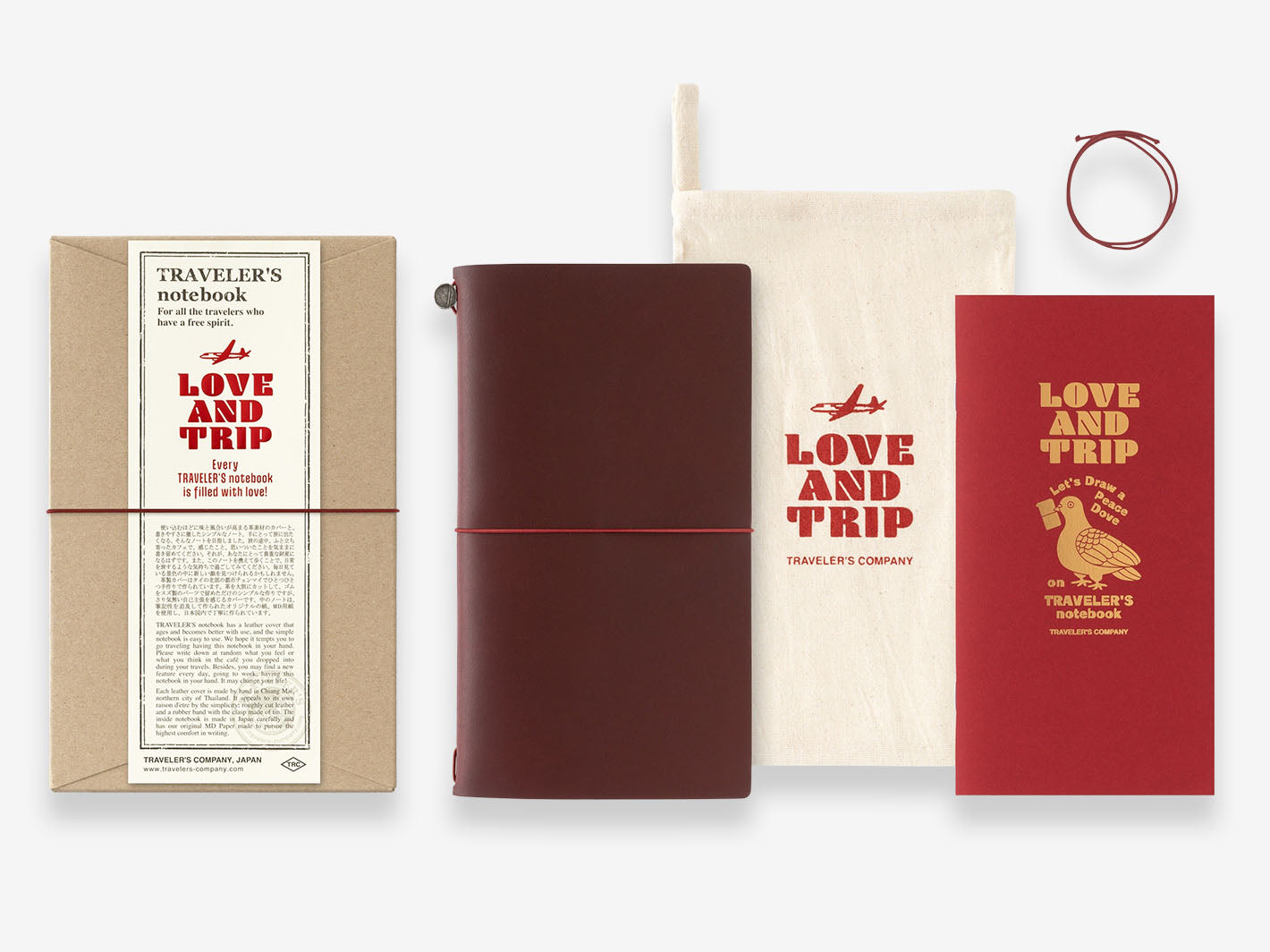 ノート・メモ帳 TRAVELER'S COMPANY LOVE AND TRIP RED TRAVELER'S notebook LOVE AND TRIP Red | Misc Store Amsterdam