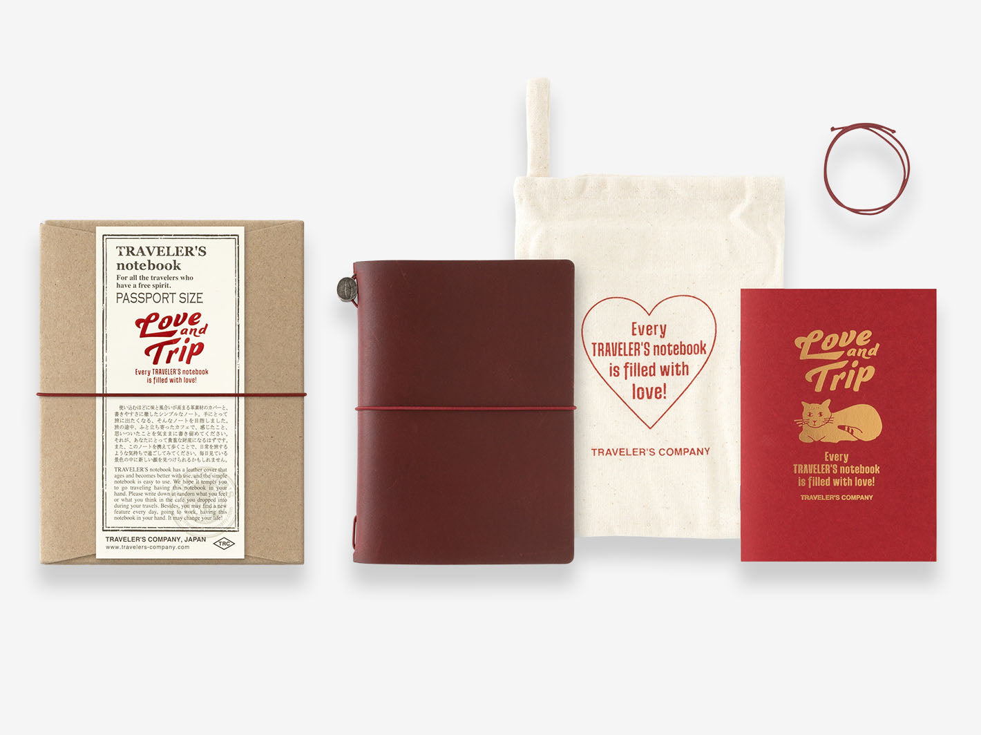 TRAVELER'S notebook Passport Size LOVE AND TRIP Red