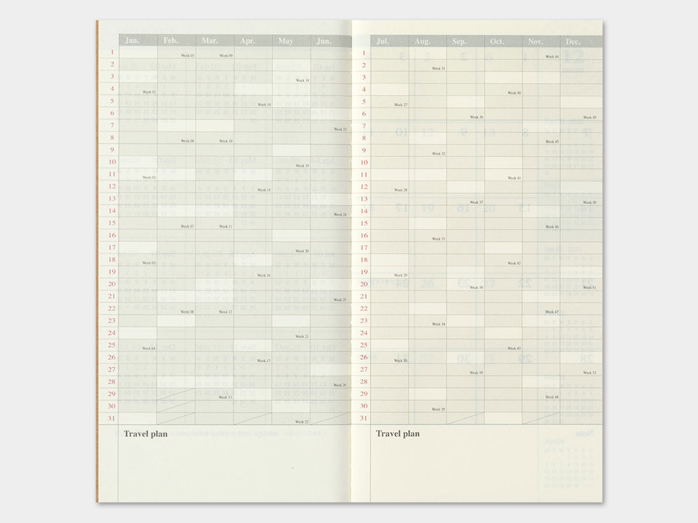 2026 TRAVELER'S notebook Monthly Diary