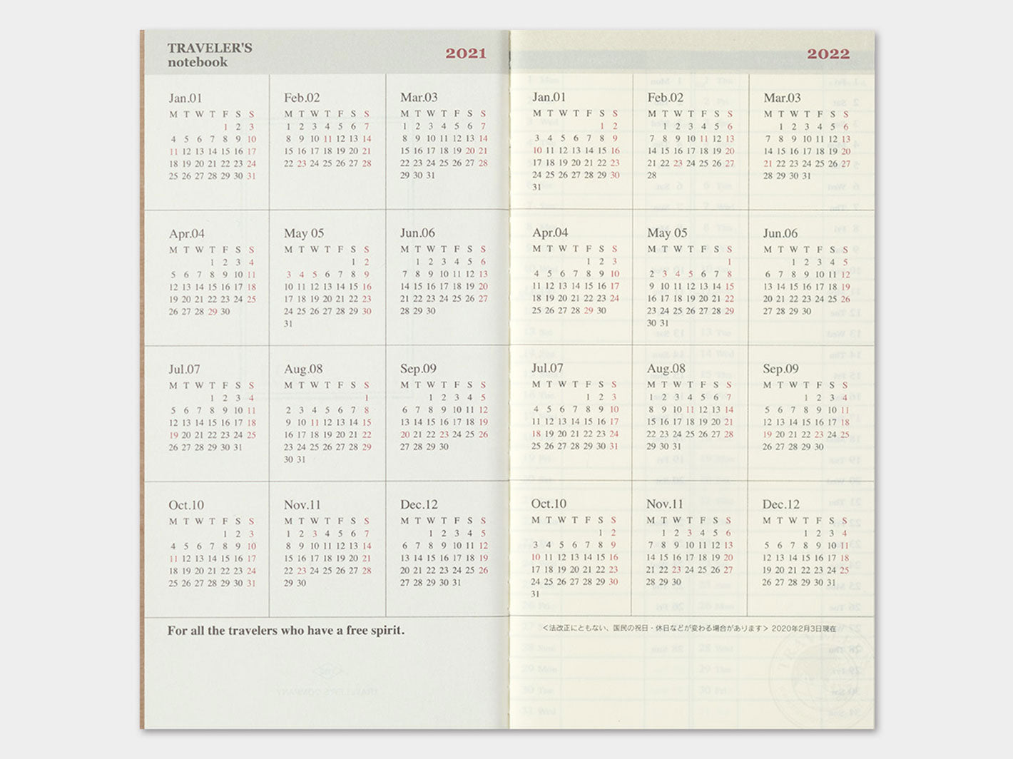 2026 TRAVELER'S notebook Weekly Vertical Diary