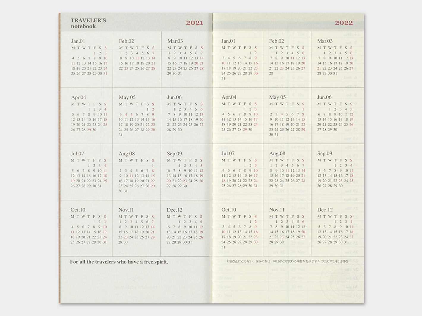 2026 TRAVELER'S notebook Weekly + Memo Diary