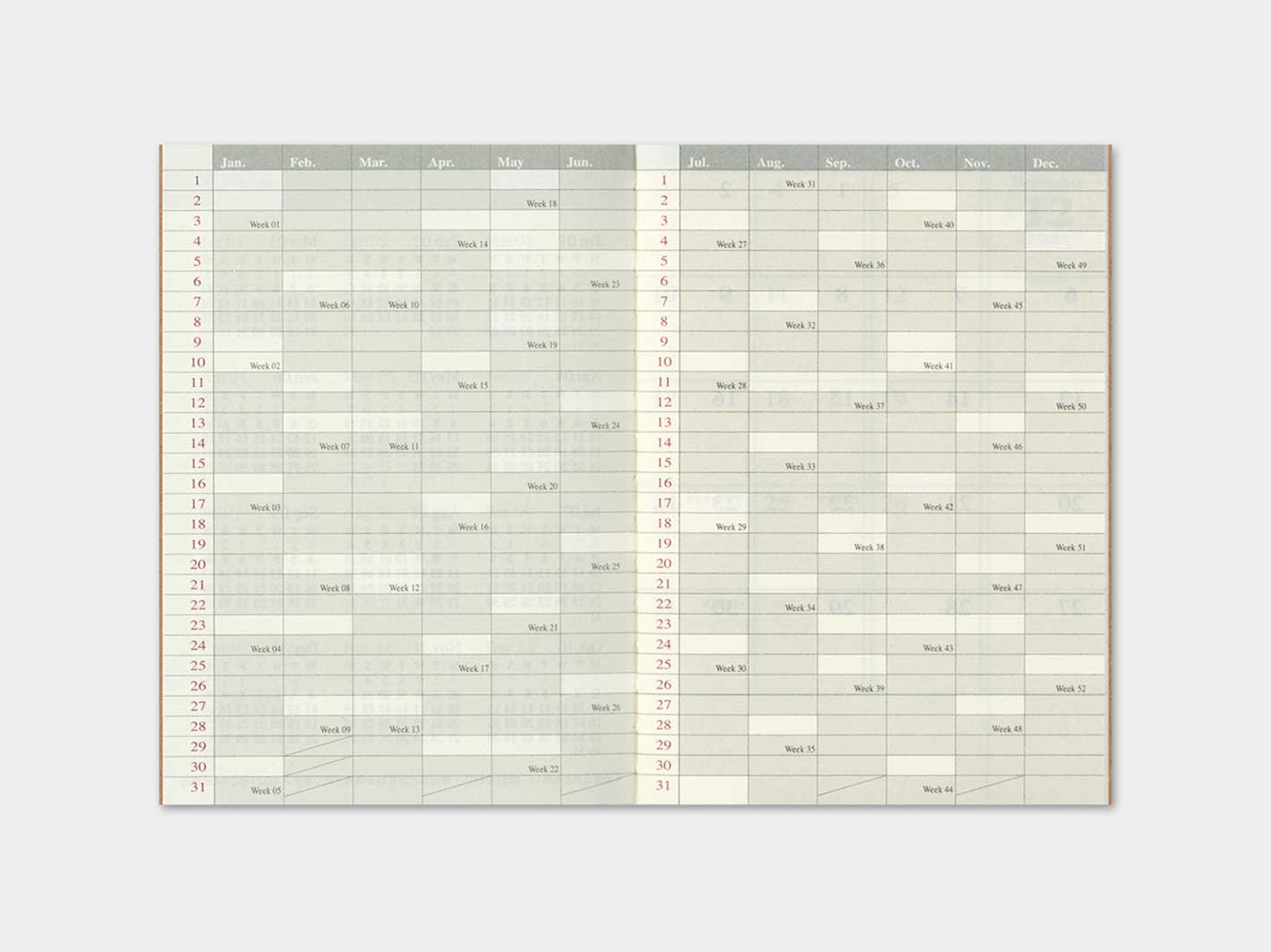 2026 TRAVELER'S notebook Monthly Diary Passport Size