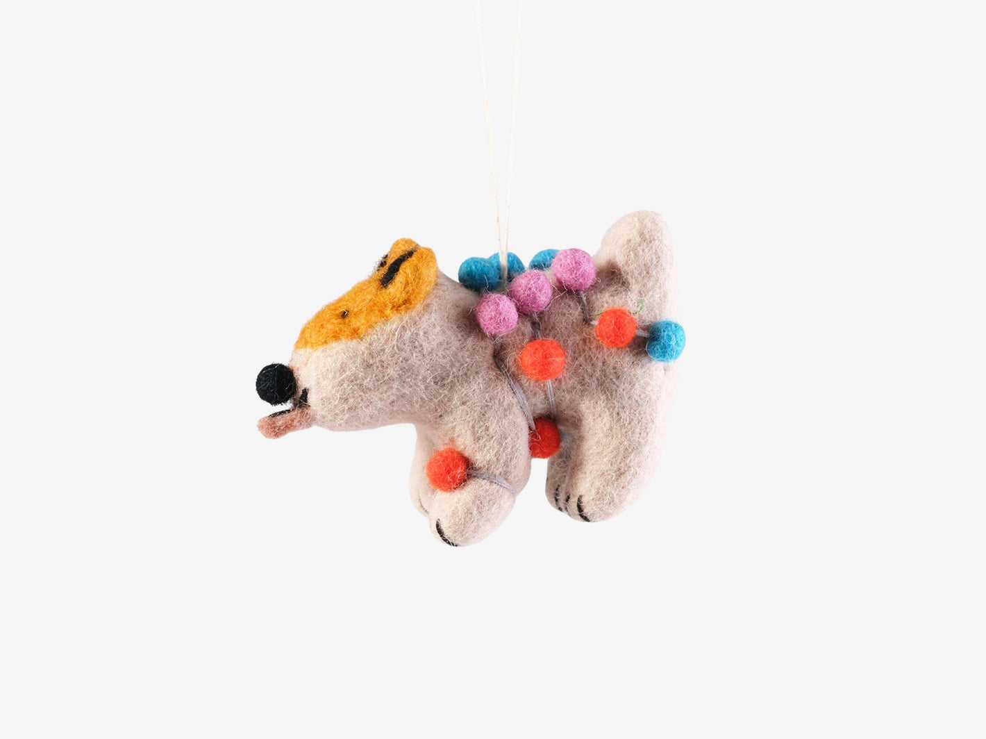 Willa Dog with Baubles Felt Decoration