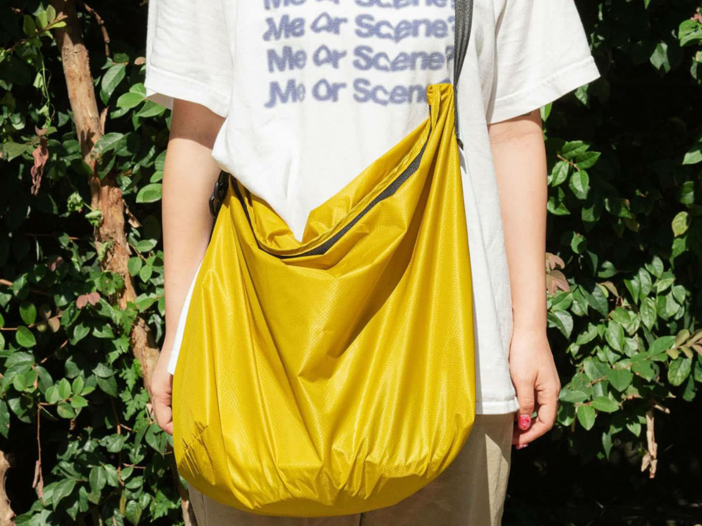 Packable Shoulder Bag Yellow