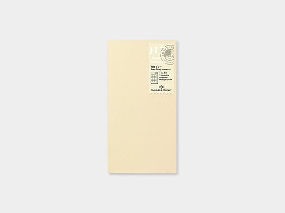 017. Free Diary Monthly Refill TRAVELER'S notebook