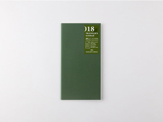 018. Free Diary Weekly Vertical Refill TRAVELER'S notebook