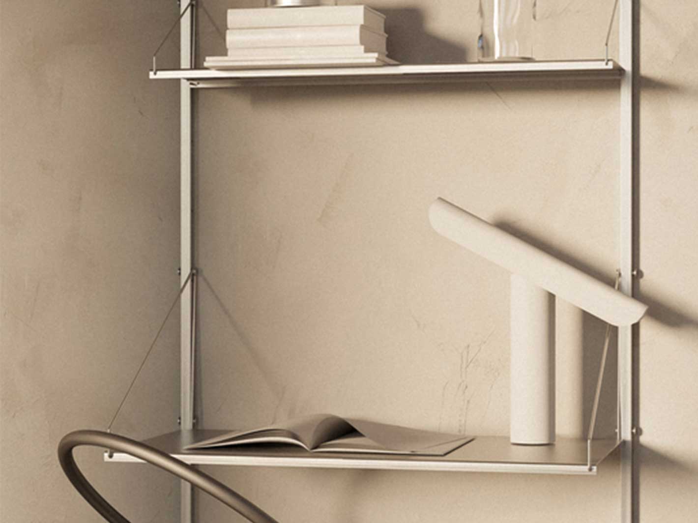 FRAMA | Shelf Library H1084 Stainless Steel Single Desk