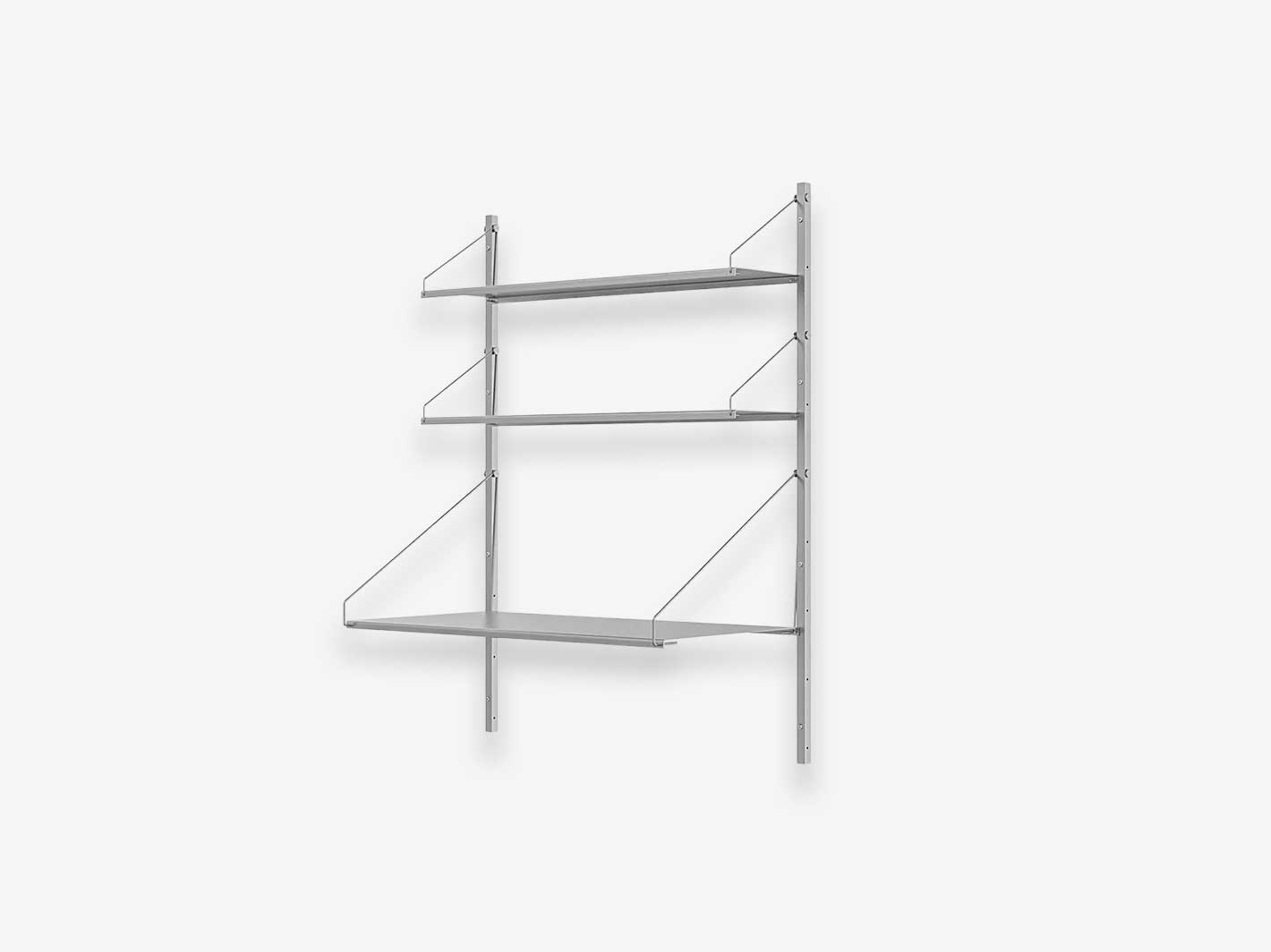 Shelf Library H1084 Stainless Steel Single Desk Section
