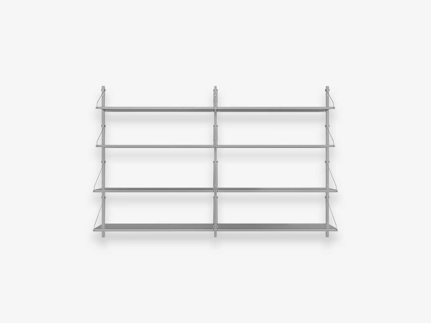 Shelf Library H1084 Stainless Steel Double Section