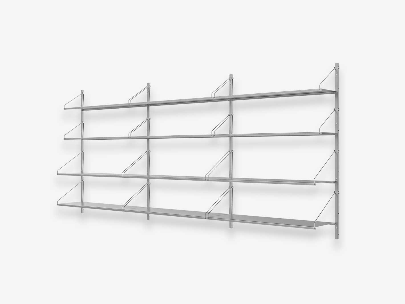 Shelf Library H1084 Stainless Steel Triple Section