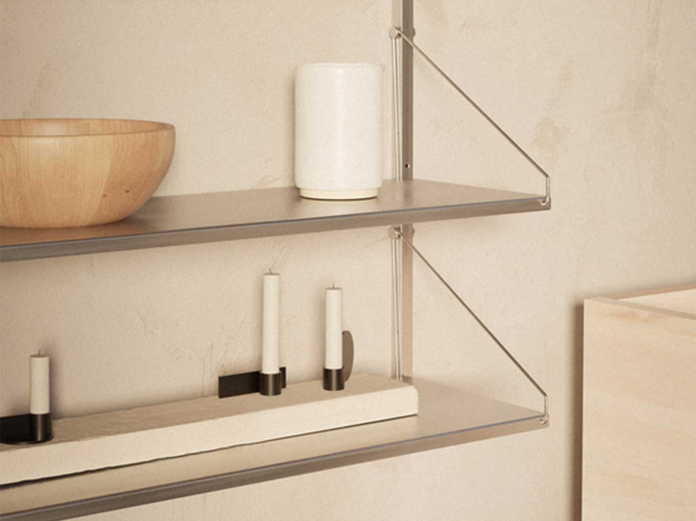 FRAMA | Shelf Library H1084 Stainless Steel Single Desk