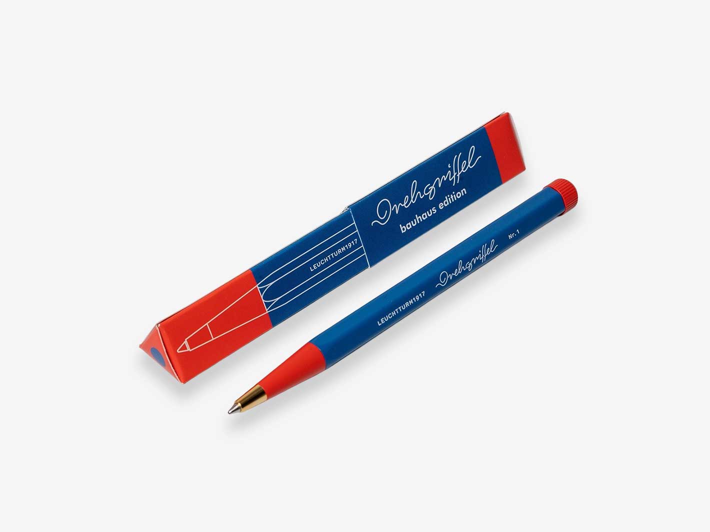 Bauhaus Drehgriffel Pen Royal Blue - Red