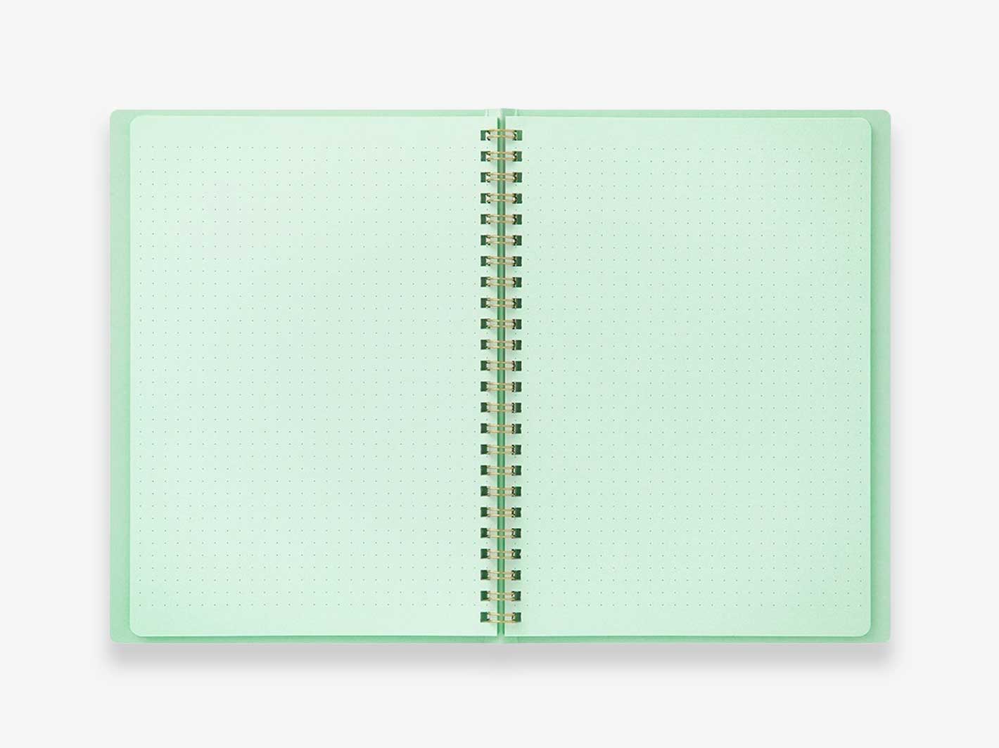 Color Dot Grid Ring Notebook Green