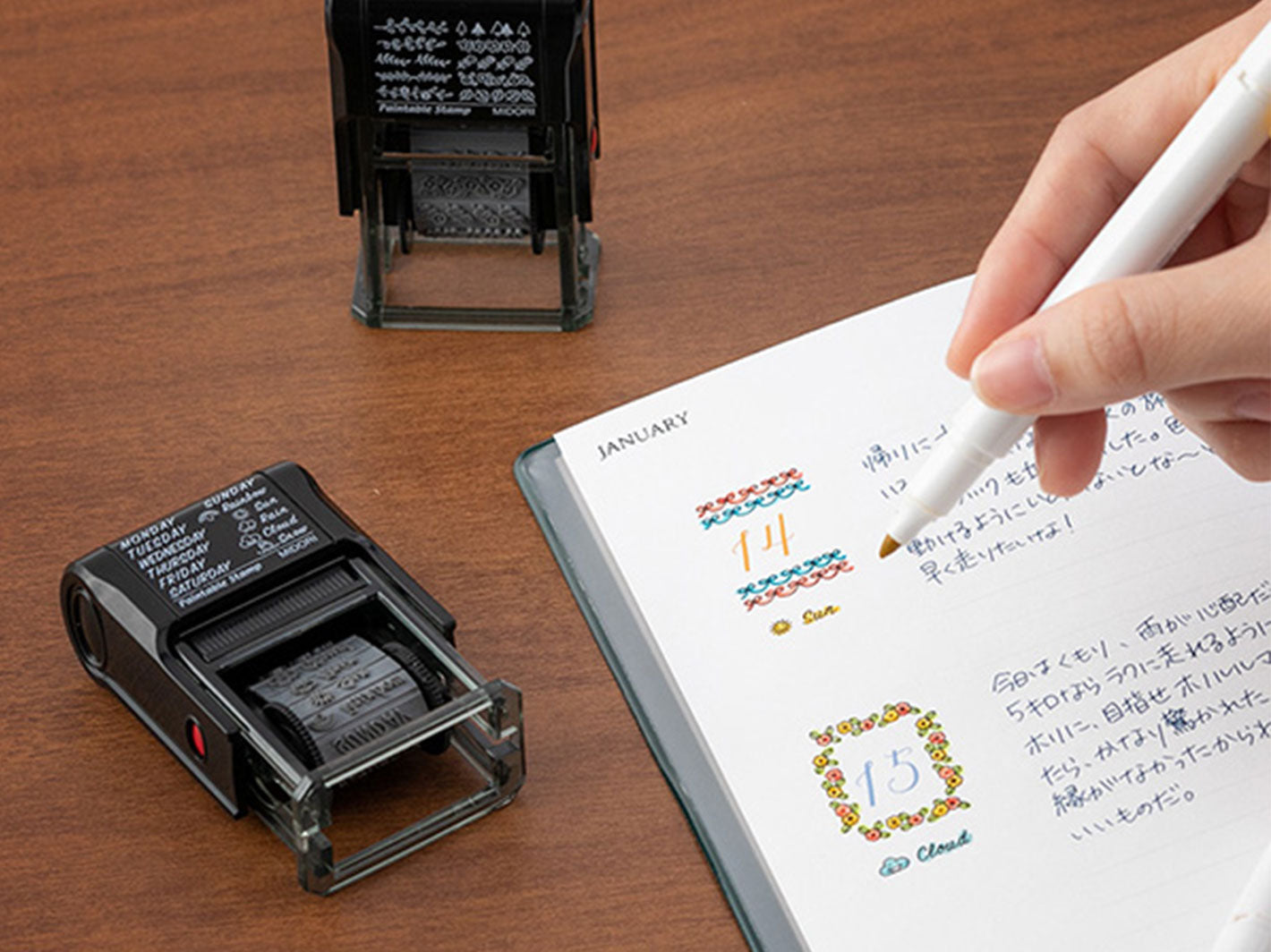 Midori | Days of the Week Pre-Inked Rotating Stamp | Misc Store Amsterdam