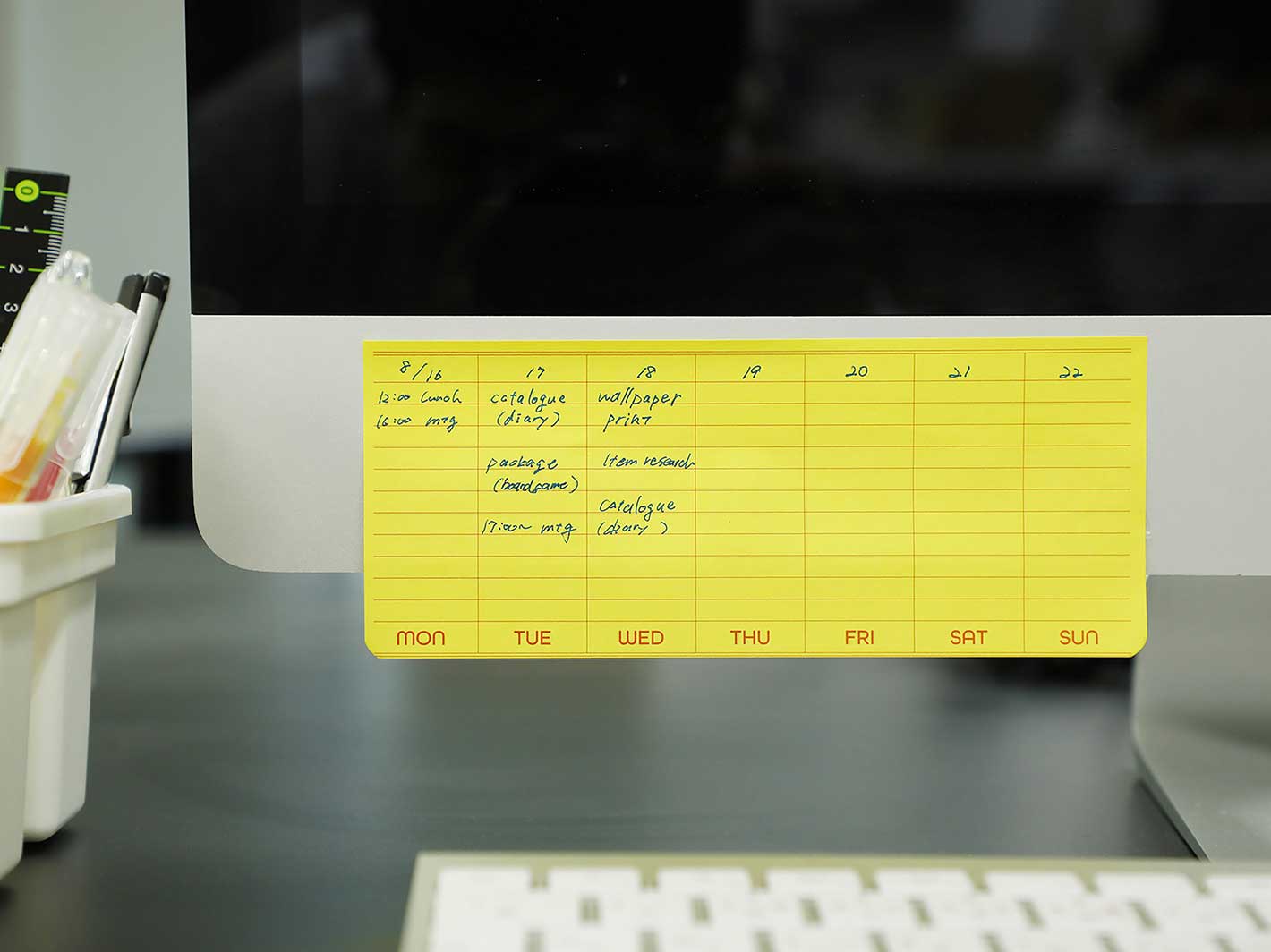 Weekly Sticky Memo Pad Yellow