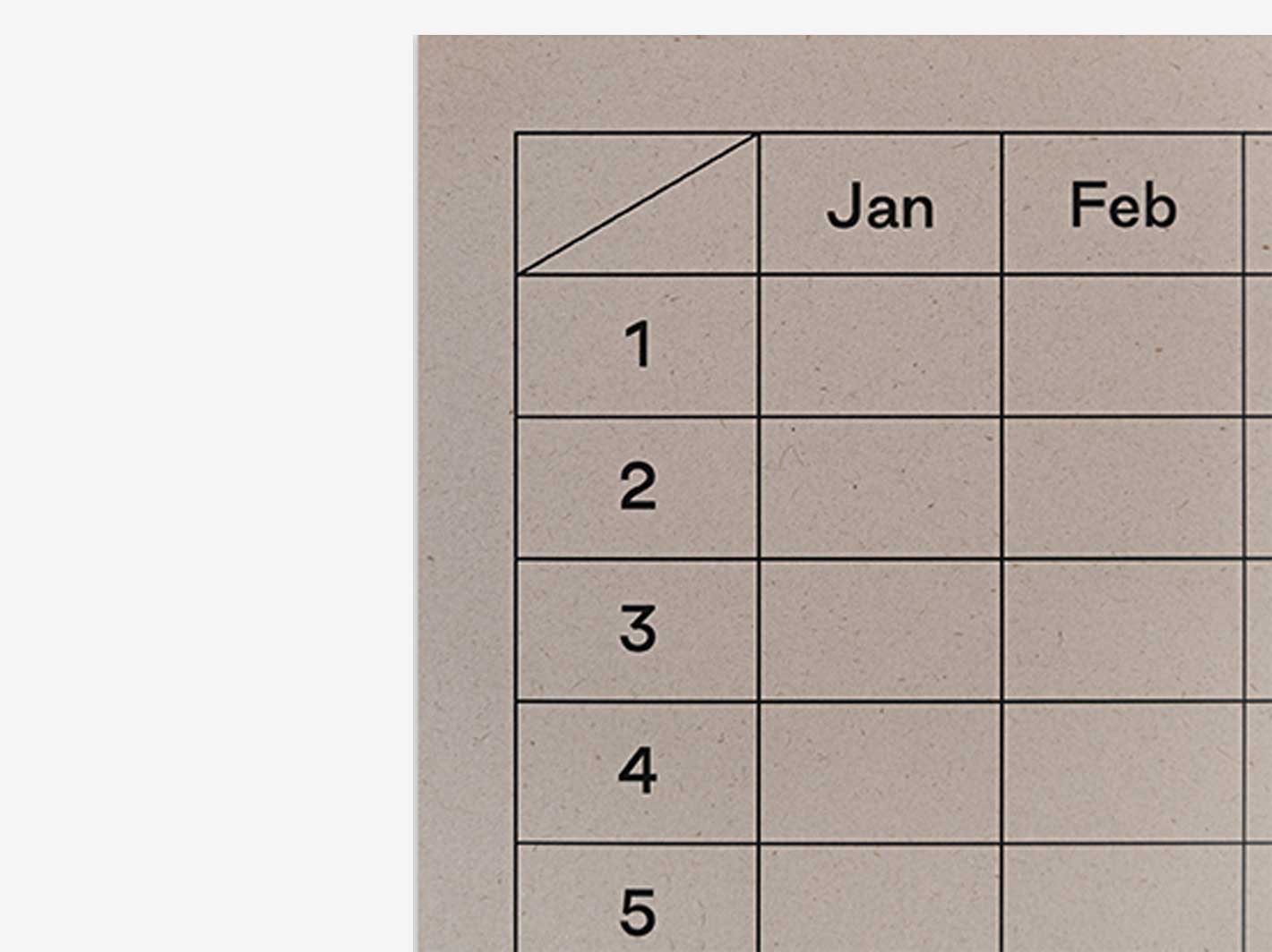 Yearless Calendar