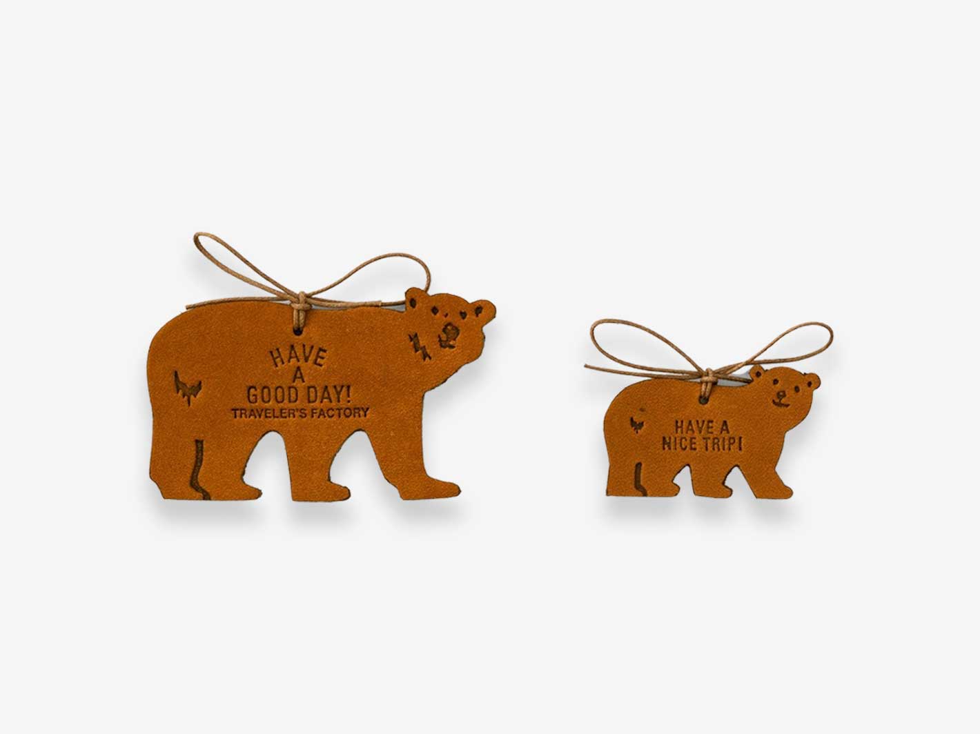 Leather Tag Bear - Set of 2