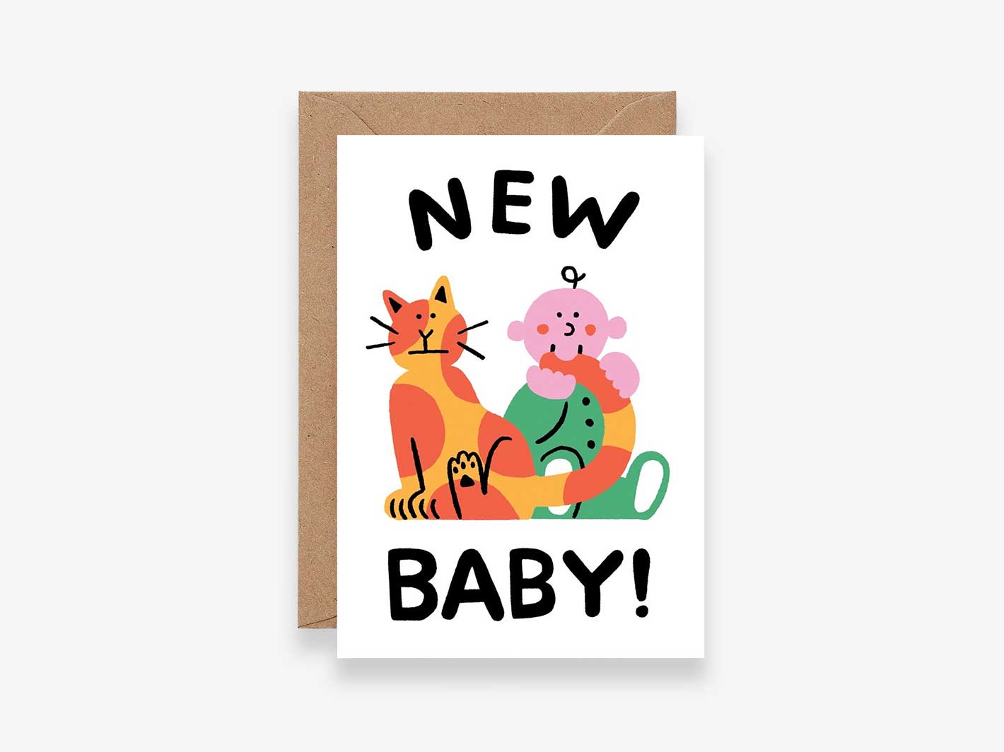 Baby and Cat Card