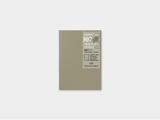 007. Free Diary Weekly Refill TRAVELER'S notebook Passport Size
